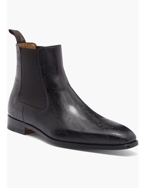 Magnanni Scripted Signature Embossed Chelsea Boots Mens